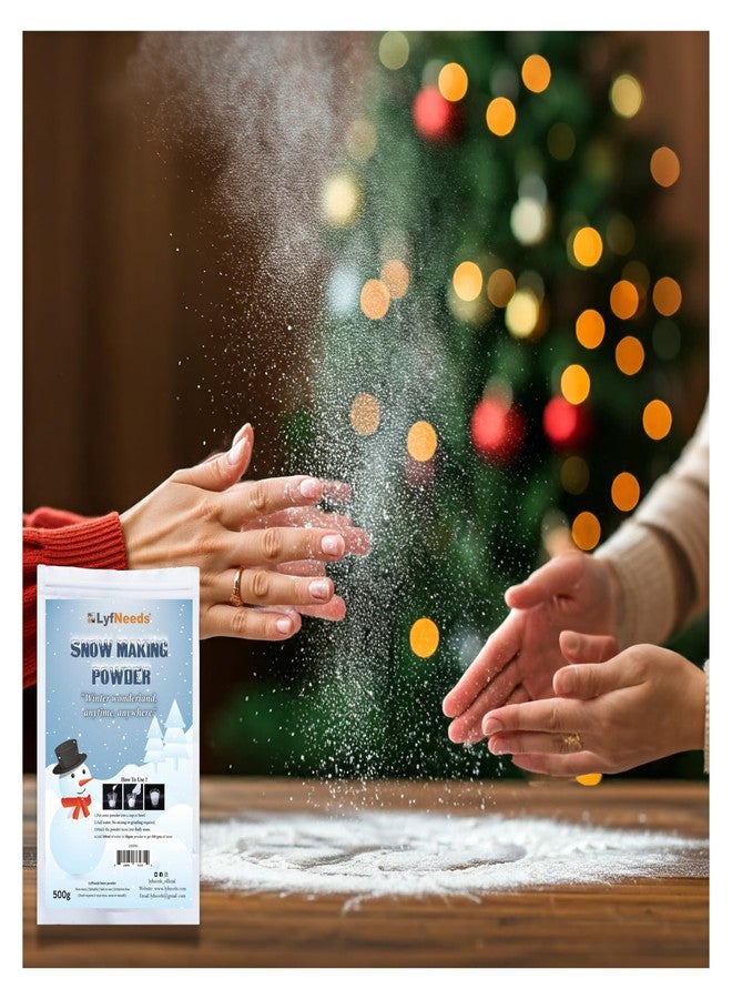 LyfNeeds Artificial Instant Snow Making Powder (500g) - Perfect for Christmas, Winter Décor & Holiday Parties - Image 4